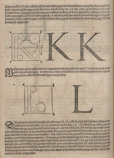 Construction of Letters by Albrecht Dürer